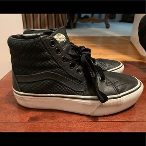 Vans Black Snakeskin Hi-tops